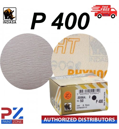 Indasa Rhynogrip HT Line 75mm 3" Sanding Discs P400 Box of 50 Grip System
